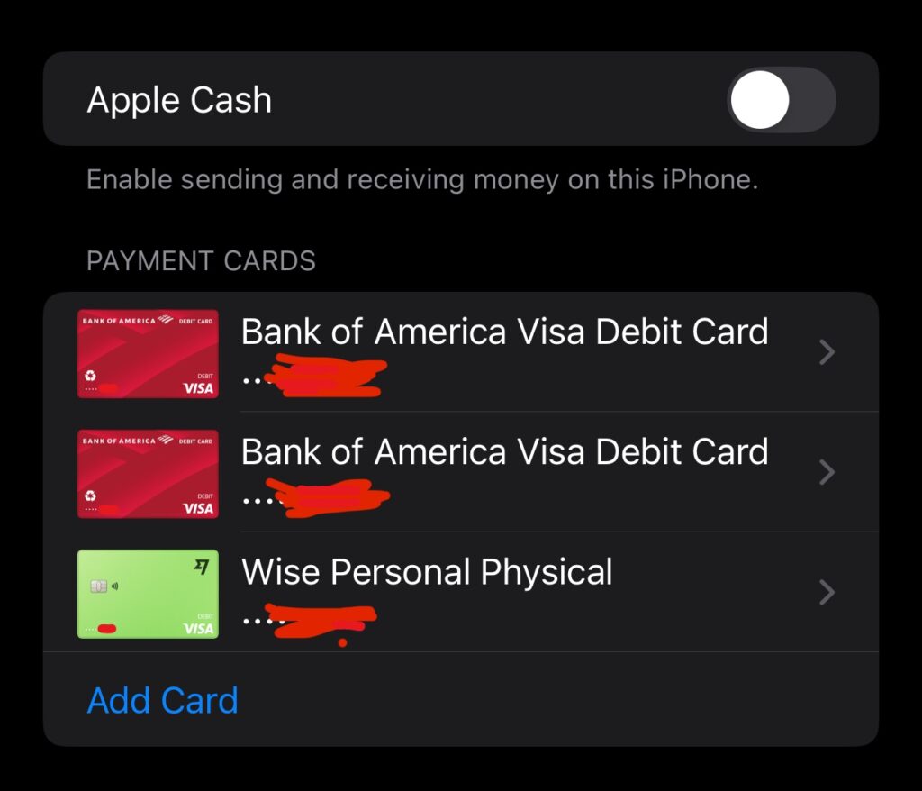 wise kart apple pay