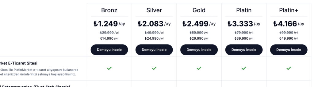 platin market fiyatları