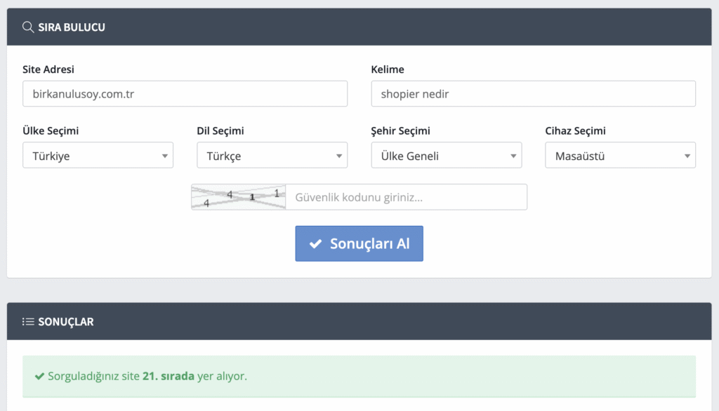 serptakip google sıra bulucu