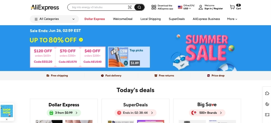 aliexpress ana sayfa