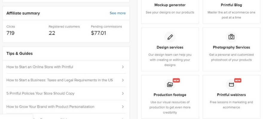 printful dashboard