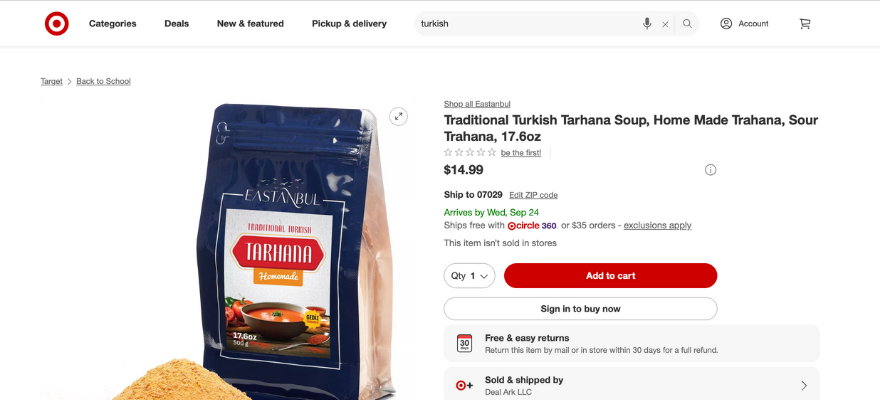 target ile amerikaya satış yapmak